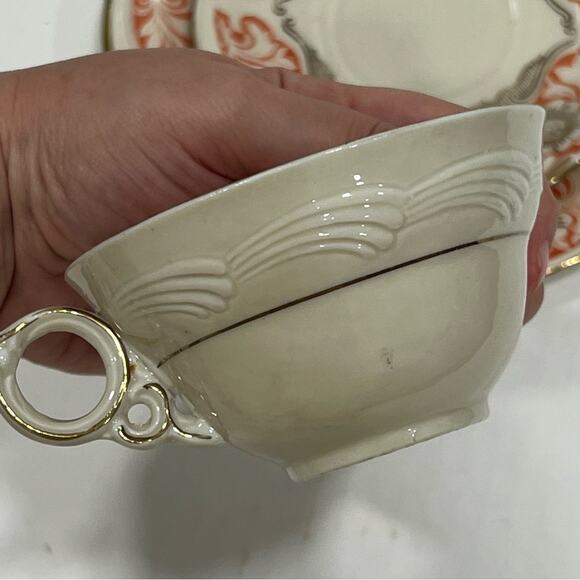 Schwarzenhammer bavaria 3 pc german trio teacup saucer dessert plate orange mcm - Picture 3 of 12